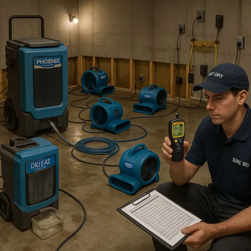 Structural Drying and Dehumidification process in Maywood, NJ